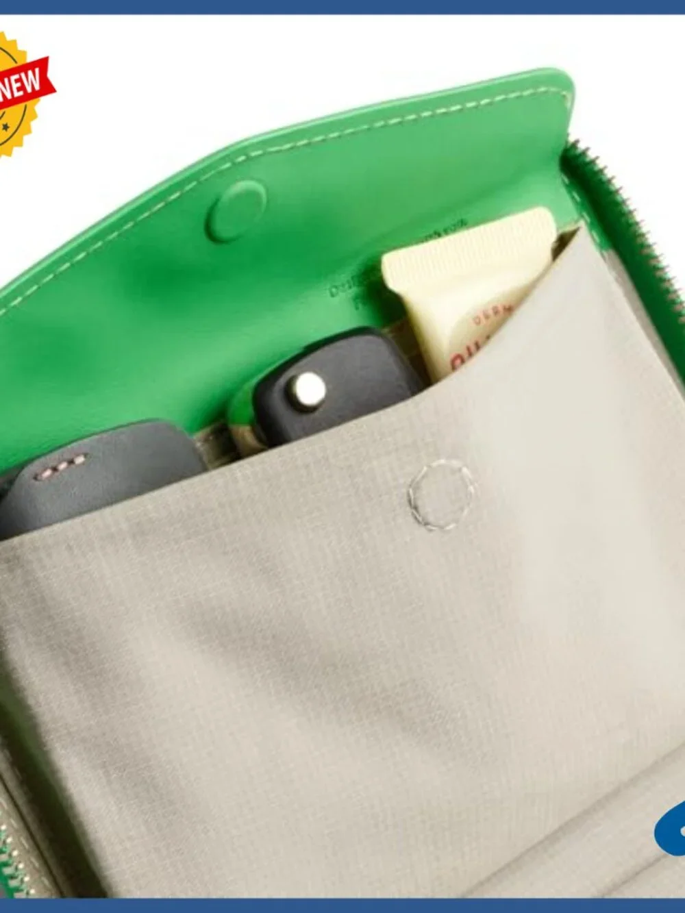 Compact Leather Folio Wallet with RFID Protection and Coin Pocket